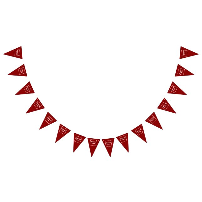 Business Logo on Red Triangle Bunting Banner (All)