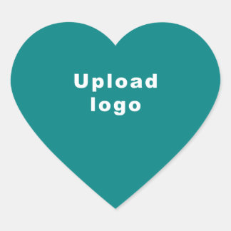 Business Logo on Teal Green Heart Shape Sticker