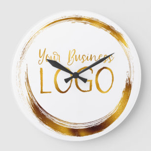 Business Logo on White Promotional Large Clock