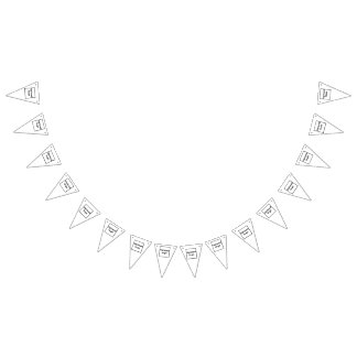 Business Logo on White Triangle Bunting Banner