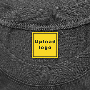 Business Logo on Yellow Square Iron On Label