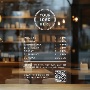 Business Logo Open Hours Create Your QR Code Window Cling