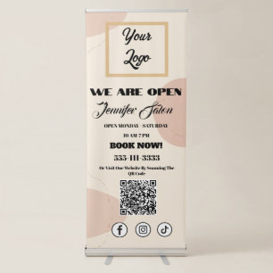 Business Logo Opening Hours  Retractable Banner