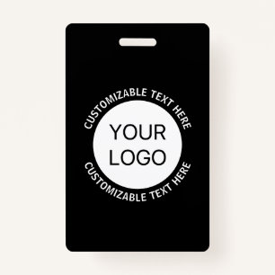 Business Logo or Any Image & Editable Text ID Badge