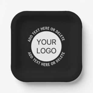 Business Logo or Any Image & Editable Text Paper Plate