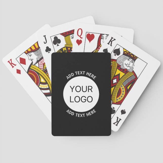 Business Logo or Any Image & Editable Text Playing Cards (Back)
