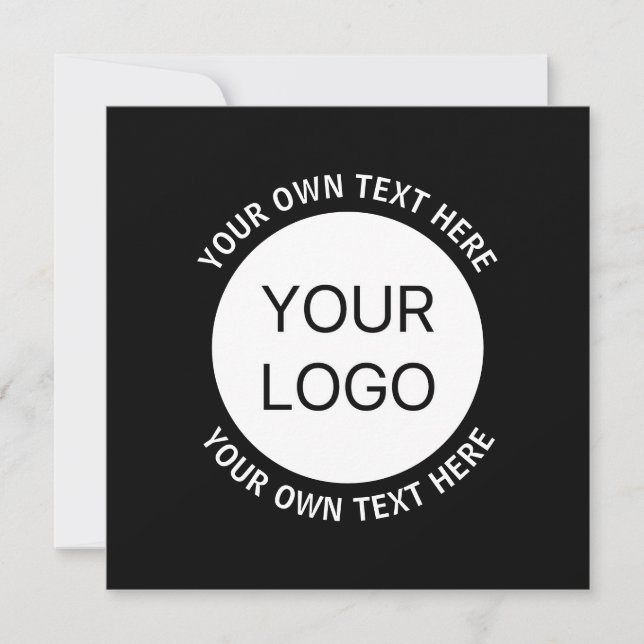 Business Logo or Any Image & Editable Text Thank You Card (Front)