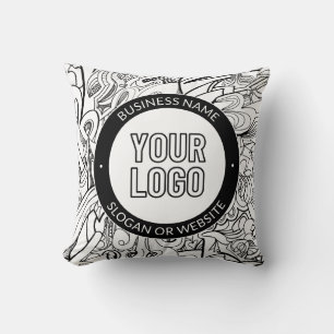 Business Logo or Design & Editable Text Template Cushion