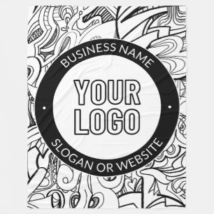 Business Logo or Design & Editable Text Template Fleece Blanket