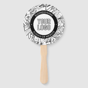 Business Logo or Design & Editable Text Template Hand Fan