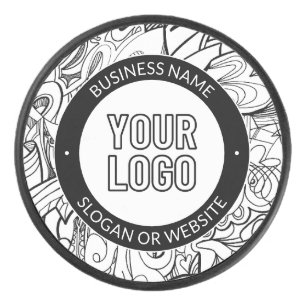 Business Logo or Design & Editable Text Template Hockey Puck