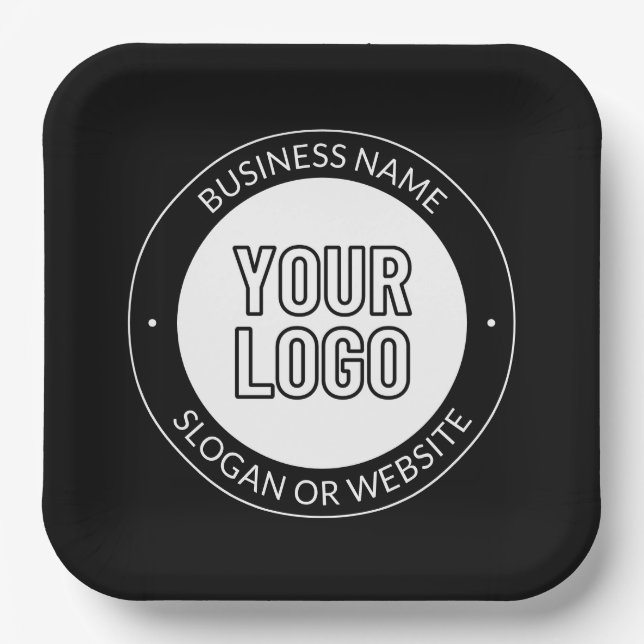 Business Logo or Design & Editable Text Template Paper Plate (Front)