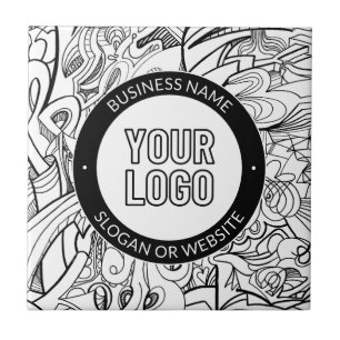 Business Logo or Design & Editable Text Template Tile