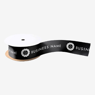 Business Logo or Icon + Name Company brand Simple Satin Ribbon