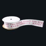 Business logo or pink text Company brand minimal Satin Ribbon<br><div class="desc">Customisable Satin or Grosgrain Business Ribbon. Add your logo OR your brand name or other text/characters. - Some unicode characters you can copy/paste to the text box if you want to: ● (Black circle), ★ (Star), ✱ ❃ (Asterisks), ❅ ❆ (Snowflakes), ❈ (Sparkle), ♥ (Heart), ♛ (Chess queen), ☼ (Sun...</div>