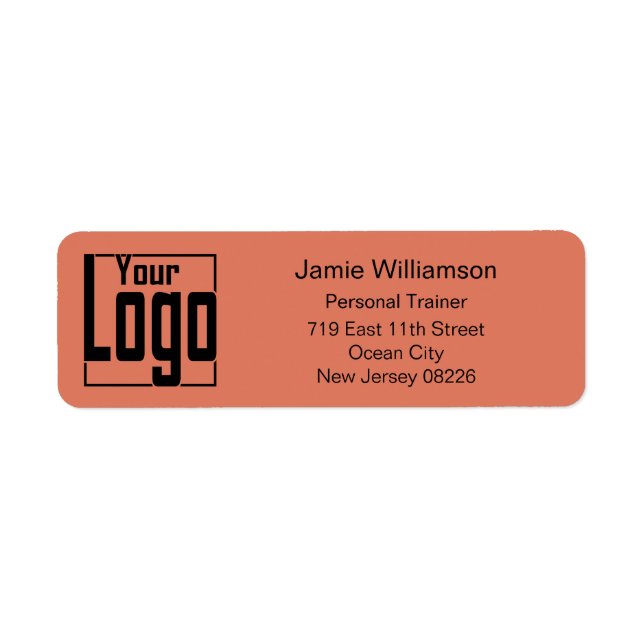 Business Logo Orange Black Return Address (Front)