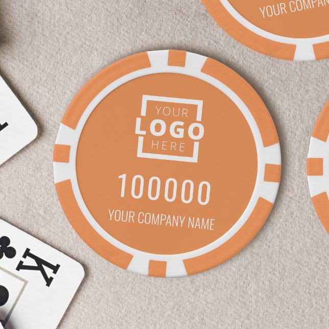 Business Logo Orange Poker Chips (Creator Uploaded)