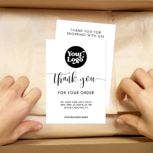Business Logo Order Packaging Discount QR Code Thank You Card