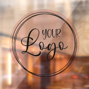 Business Logo Pale Blush Circle Window Cling