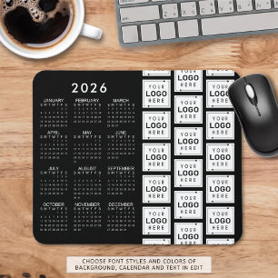 Business Logo Pattern 2026 Calendar Custom Colours Mouse Mat