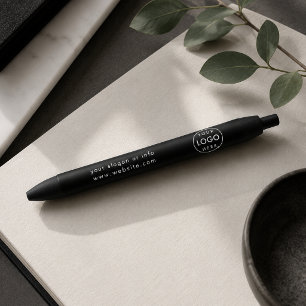 Business Logo Pen Custom Black Promo Office Gift