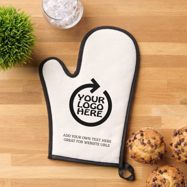 Business Logo Personalised Oven Mitt (Top down)