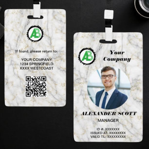 Business Logo Personnel staff employee qr Code ID Badge