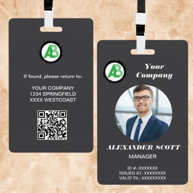  Business  Logo Personnel staff employee  qr Code ID Badge (Creator Uploaded)