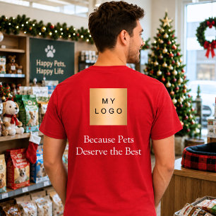 Business Logo Pet Dog Walker Staff Workwear Red T-Shirt