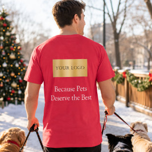Business Logo Pet Dog Walker Staff Workwear Red T-Shirt