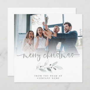 Business Logo Photo Company Merry Christmas Holiday Card