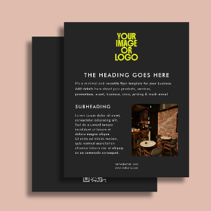 Business Logo Photo Modern QR Code Black Flyer