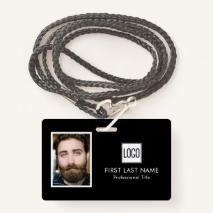 Business Logo Photo Name Barcode Employee ID Badge
