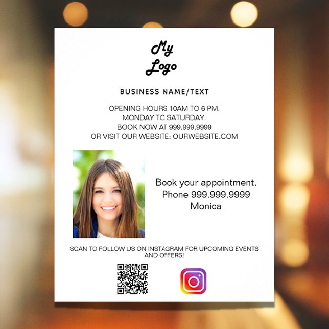 Business logo photo qr code instagram white flyer (Creator Uploaded)