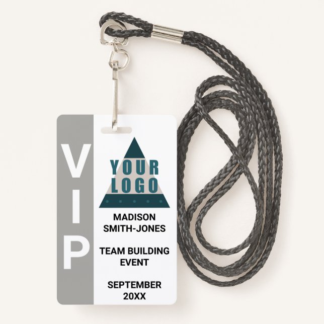 Business Logo Photo Team Building Gifts VIP ID Badge (Front with Lanyard)