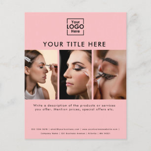 Business Logo Pink Beauty Salon 3 Photos  Flyer