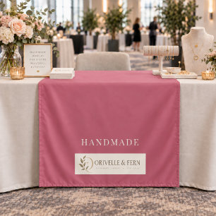 Business Logo Pink Vendor Table Runner Display Tapestry