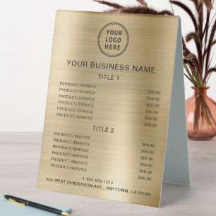 Business Logo Price List Metallic Gold
