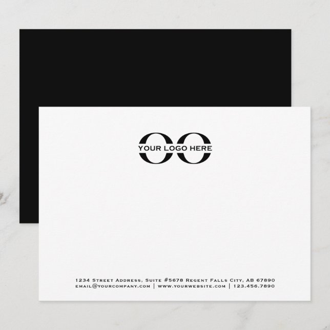 Business Logo Professional Black and White 5x7 Card (Front/Back)