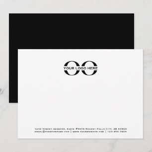 Business Logo Professional Black and White 5x7 Card