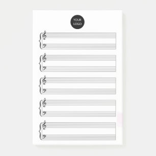 Business Logo Professional Blank Sheet Music Not Post-it Notes