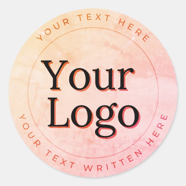 Business Logo | Professional Branded  Classic Round Sticker (Front)