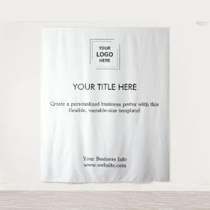 Business Logo   Professional White Photo Tapestry