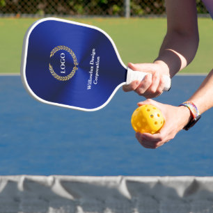 Business Logo Promotional Company Blue  Pickleball Paddle