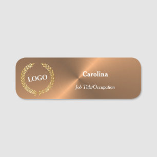 Business Logo Promotional Company Copper Name Tag