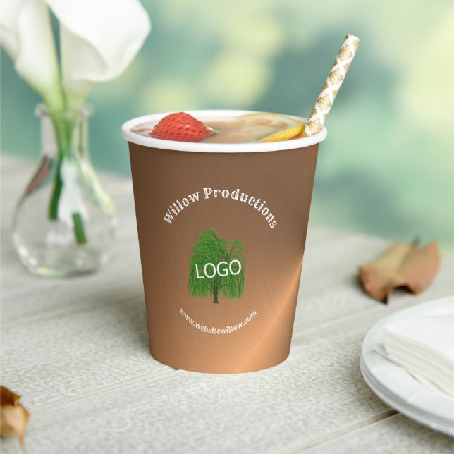 Business Logo Promotional Company Copper Paper Cups (Insitu)
