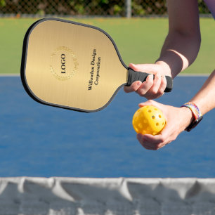 Business Logo Promotional Company Gold  Pickleball Paddle