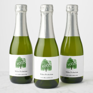 Business Logo Promotional Company Mini Sparkling Wine Label