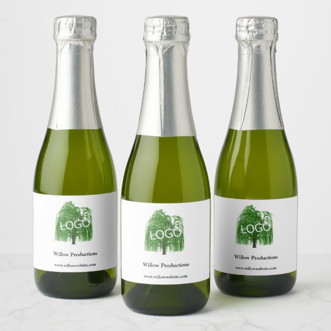 Business Logo Promotional Company Mini Sparkling Wine Label (Bottles)