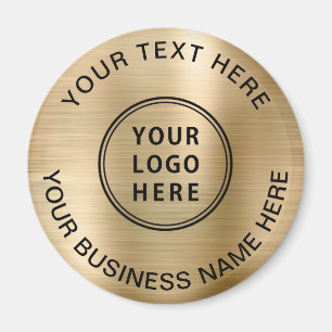Business Logo Promotional Gold Magnet